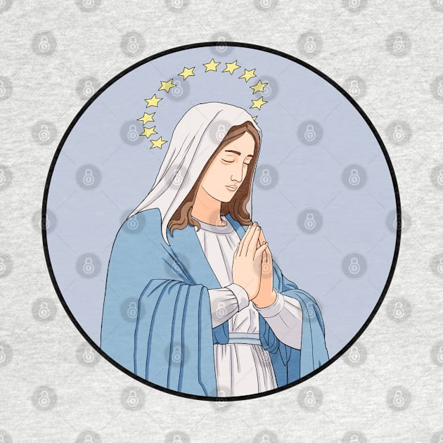 Virgin Mary Pray Circle by gin3art